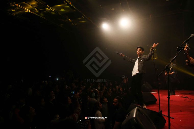 A vocalist in the spotlight